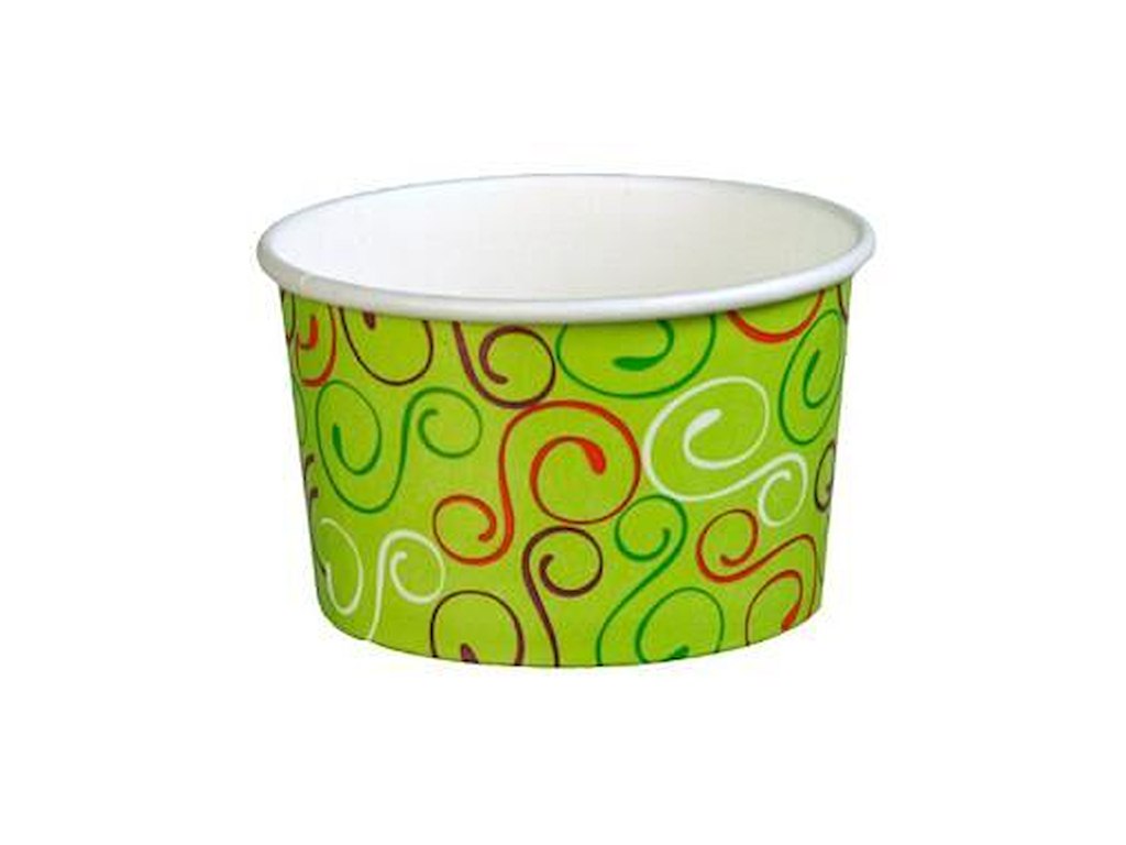 Isbæger 120/160 ml 4 oz Ø79x43 mm Pap Green twiddle