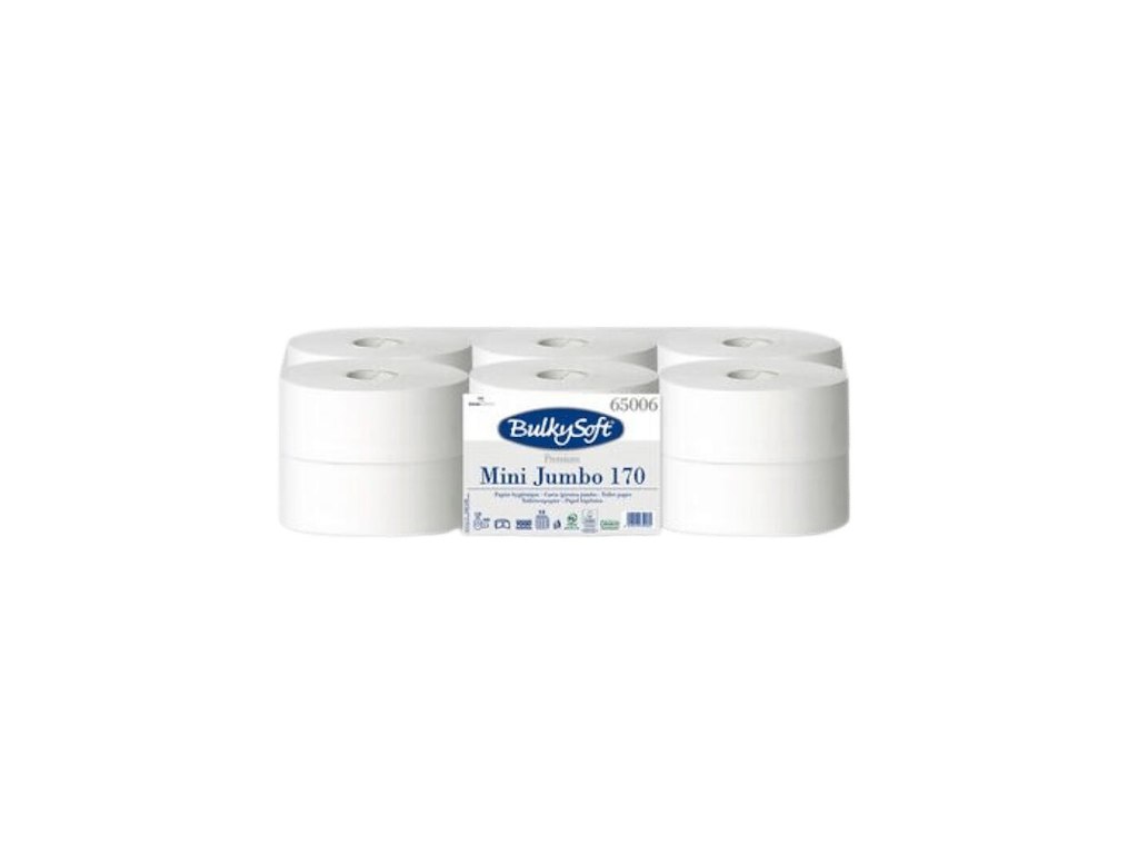 Toiletpapir BulkySoft mini jumbo S2/T2 2-lag 170 (12 ruller)
