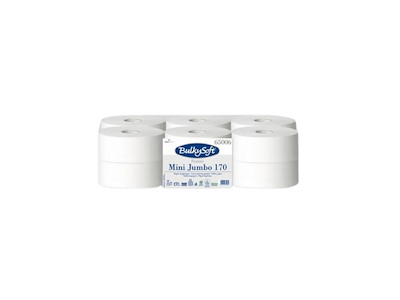 Toiletpapir BulkySoft mini jumbo S2/T2 2-lag 170 (12 ruller)