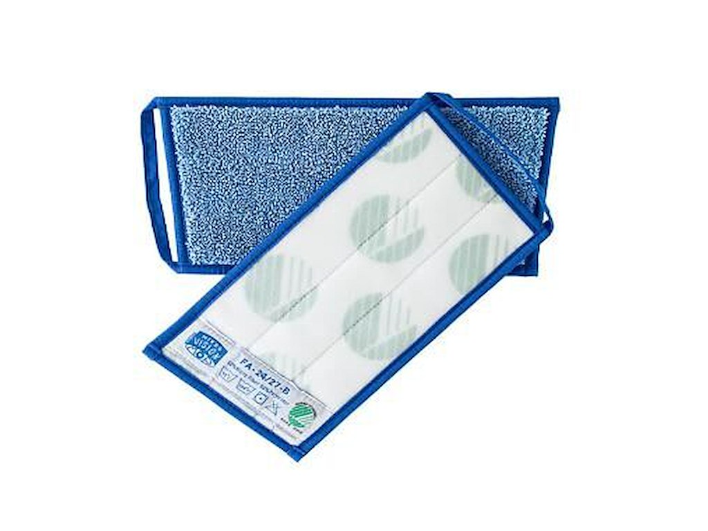 Moppe Velcro Mikro Vision Mop 30cm Microfiber Svanemærket Blå Tør/Våd