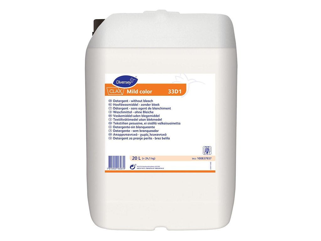 Tøjvask Flydende CLAX Mild Forte Color m/Parfume u/Blegemiddel/Optisk hvid 20ltr