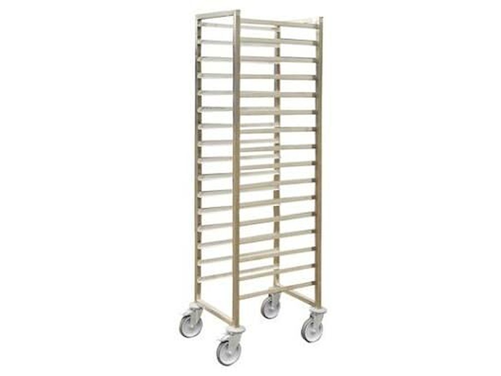 Stikvogn Enkel 16 stik 39x53x171cm med Svingstop Rustfri stål til 1/1 GN