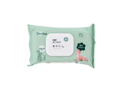 Vådserviet Derma Baby Wet Wipes 64stk Svanemærket/Allergimærket uden Parfume