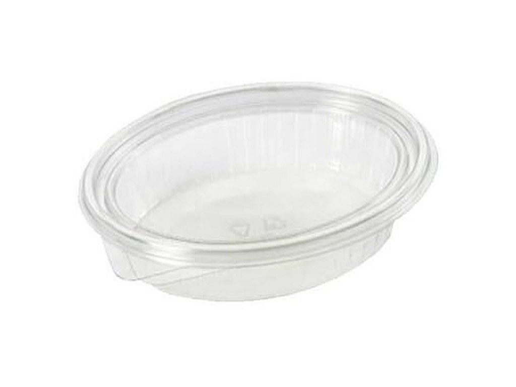 Salatbakke Clearshow 760 ml 204x166x52 mm oval hængslet låg RPET Klar