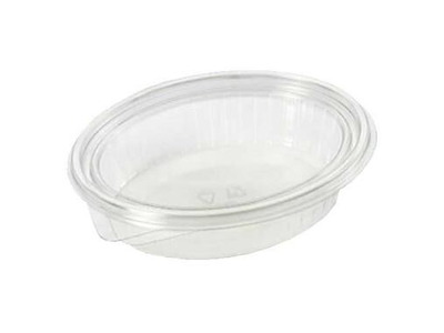 Salatbakke Clearshow 760 ml 204x166x52 mm oval hængslet låg RPET Klar