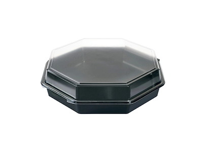Multiboks Octaview 1-rum 305x305x60 mm med Låg PS Sort/Klar