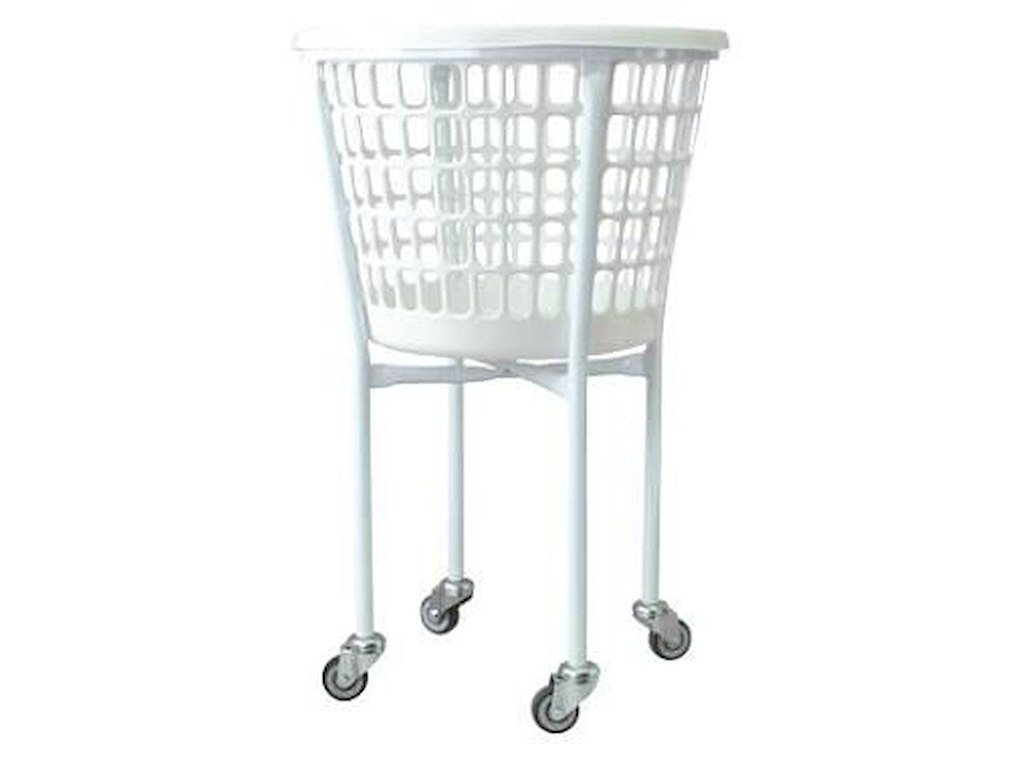 Vaskerivogn Rund Komplet med Kurv Hvid