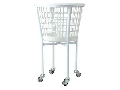 Vaskerivogn Rund Komplet med Kurv Hvid
