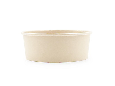 Salatskål rund 1300 ml Ø182xH70mm bambuspapir/PE-belagt Brun