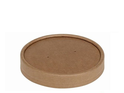 Paplåg Ø98mm PAP/PLA Brun Til stort Bæger Soup-To-Go
