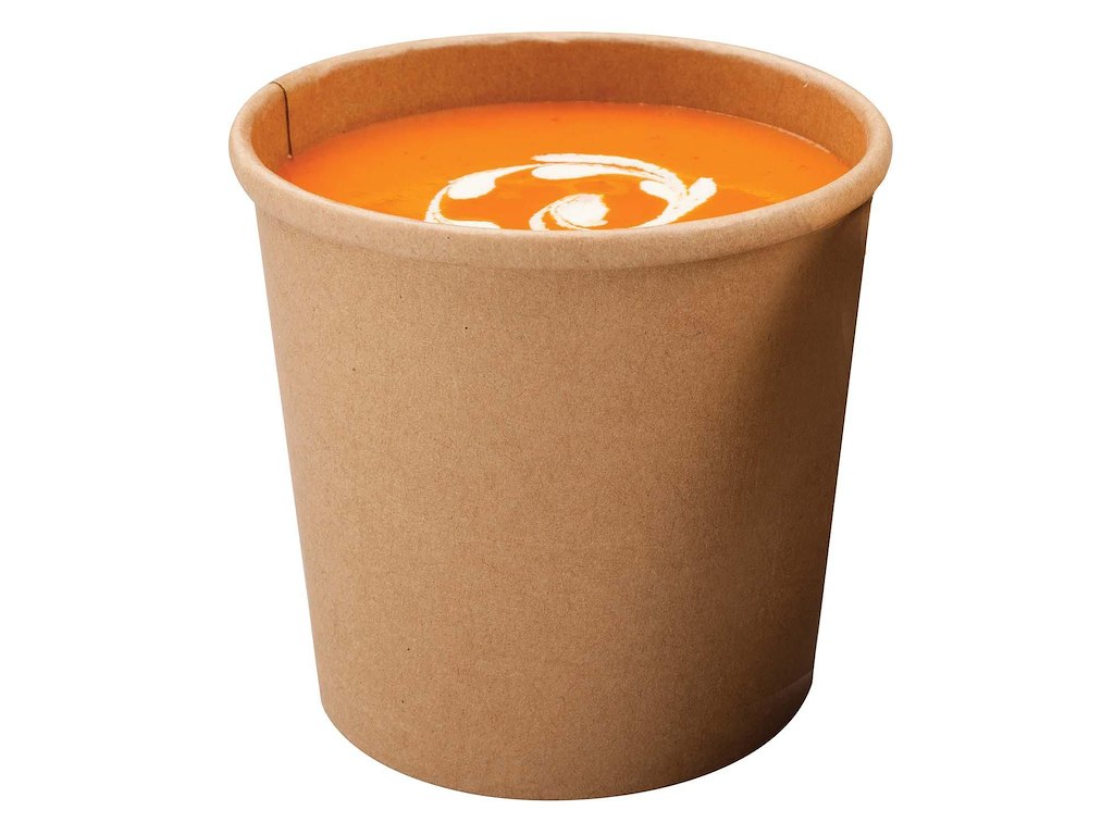 Papbæger Soup-To-Go 350 ml Ø90/73x86 mm Brun