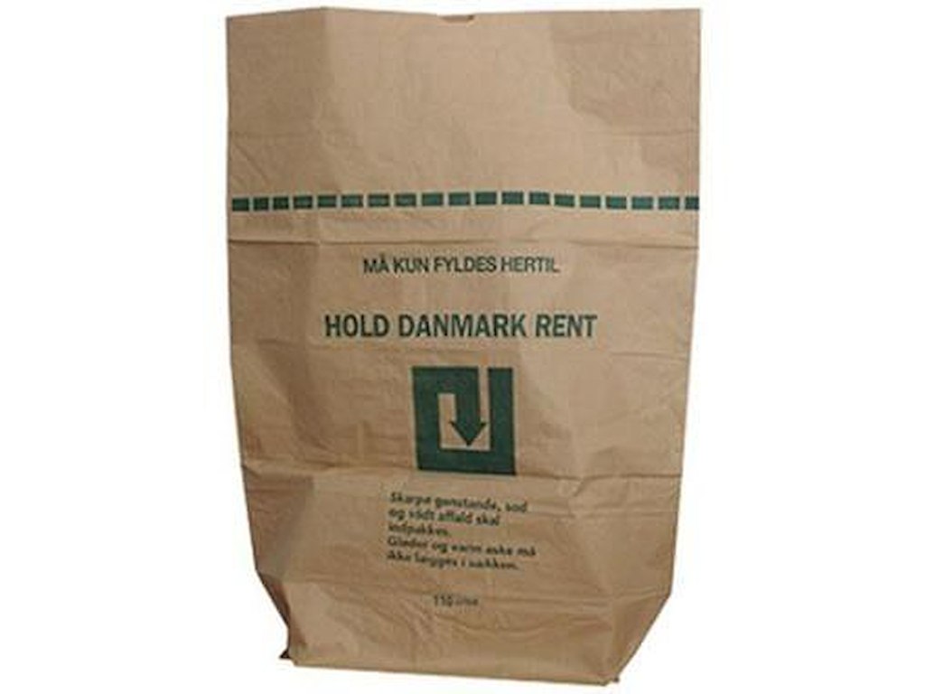 Papirsæk 100ltr B700xL950mm 2-lag Hold Danmark Rent Brun