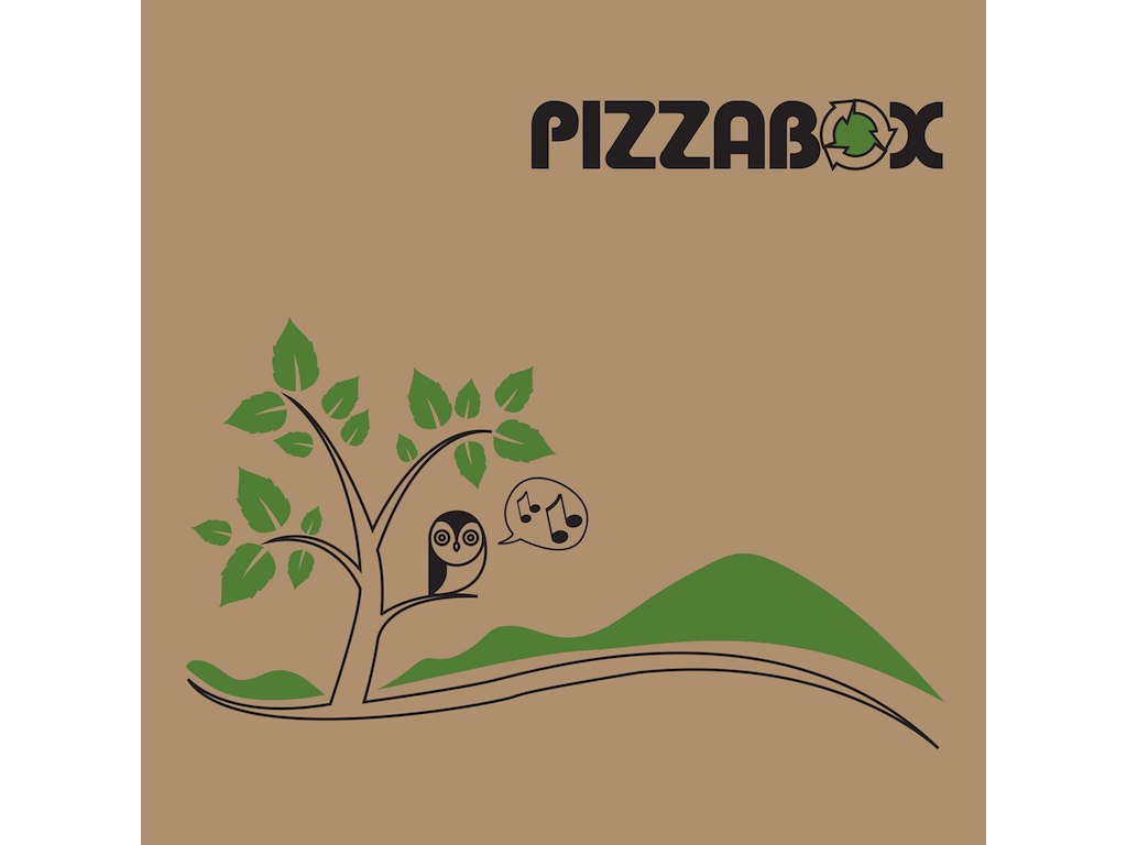 Pizzaæske TWK/242/E Model C L30xB30xH3cm brun med tryk Pizzabox