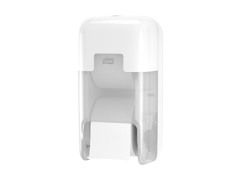 Dispenser Tork Toiletpapir T7 OptiServe D17.4xB17.1xH32.3cm ABS Hvid Til 2 rl.