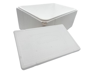 Termokasse 1/1GN 40 ltr L60xB40xH25cm EPS med Låg Hvid SAMPAK