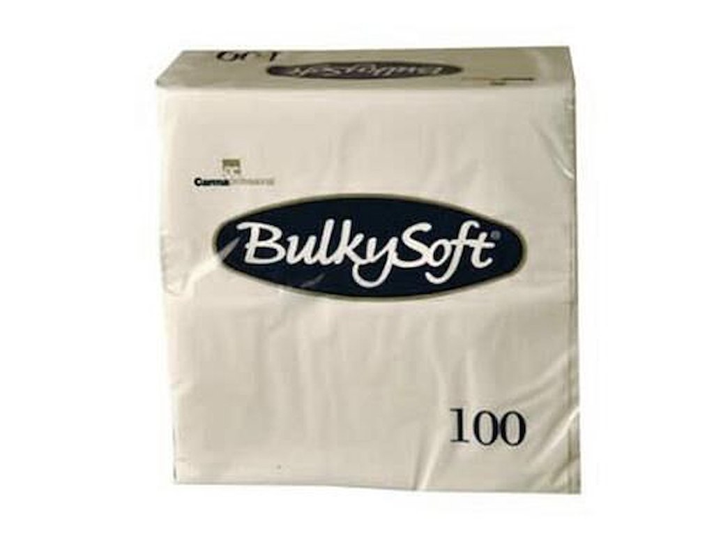 Serviet BulkySoft 40x40 cm 2-lag 1/8-falset Hvid