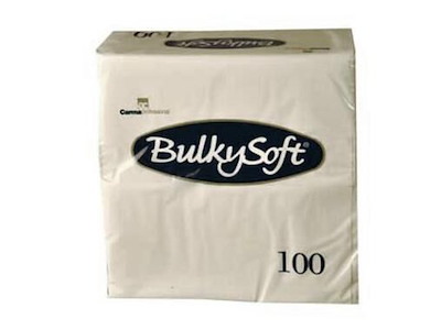 Serviet BulkySoft 40x40 cm 2-lag 1/8-falset Hvid