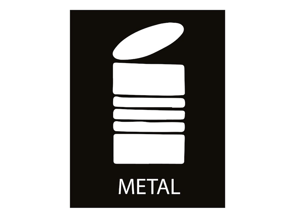 Piktogram metal L120xB50mm hvidt uden baggrund