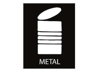 Piktogram metal L120xB50mm hvidt uden baggrund