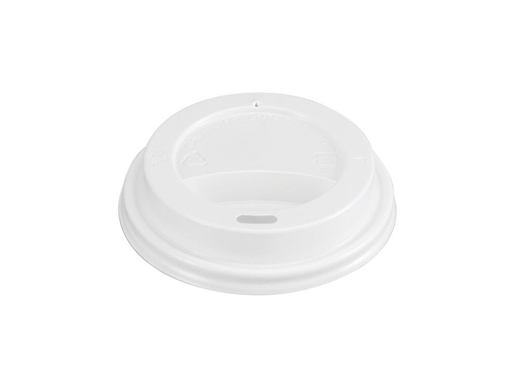 Drikkelåg Plast Ø80xH20mm Til Kaffebæger Hvid