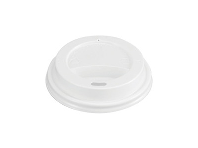 Drikkelåg Plast Ø80xH20mm Til Kaffebæger Hvid