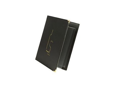 Menu Kortholder Vin A4 Securit viser 4 A4 sider Læderomslag Sort