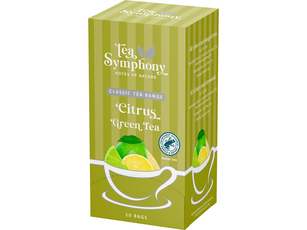 Te Grøn Tea Symphony Citrus Green Tea 20 breve Rainforest Alliance Citrus