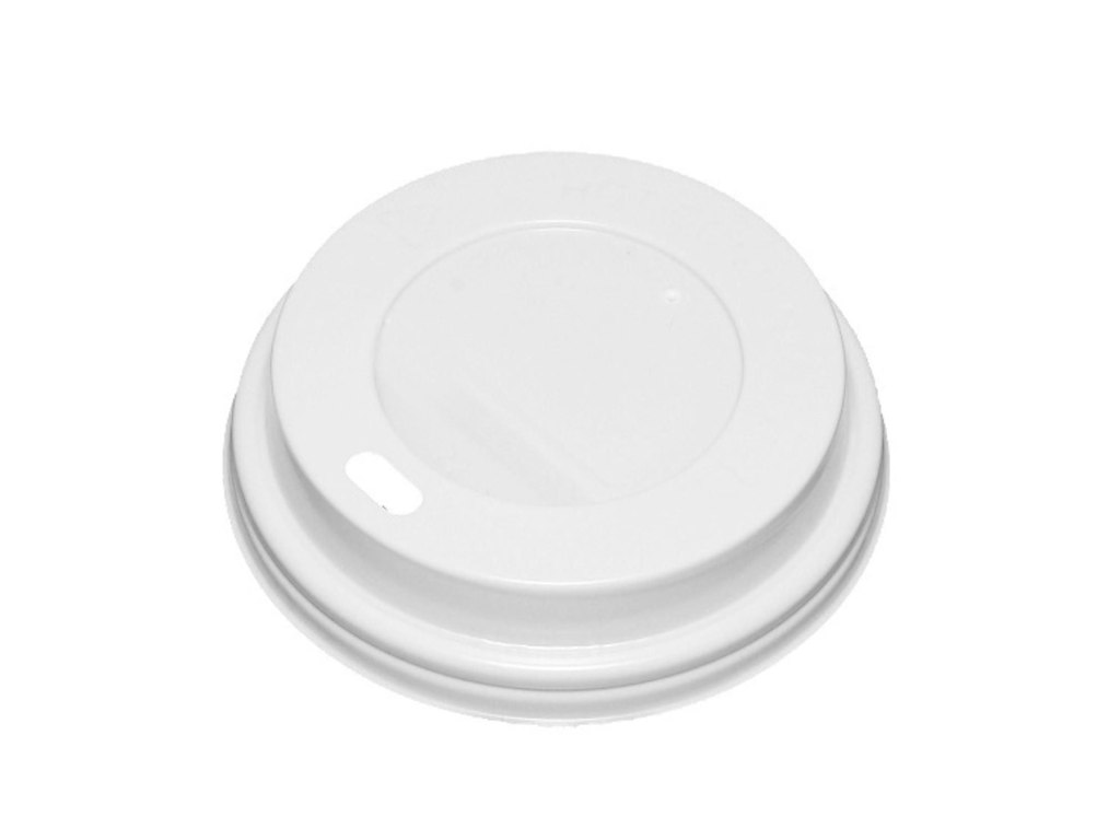 Drikkelåg Plast Ø90xH20mm Til Kaffebæger Hvid Catersource