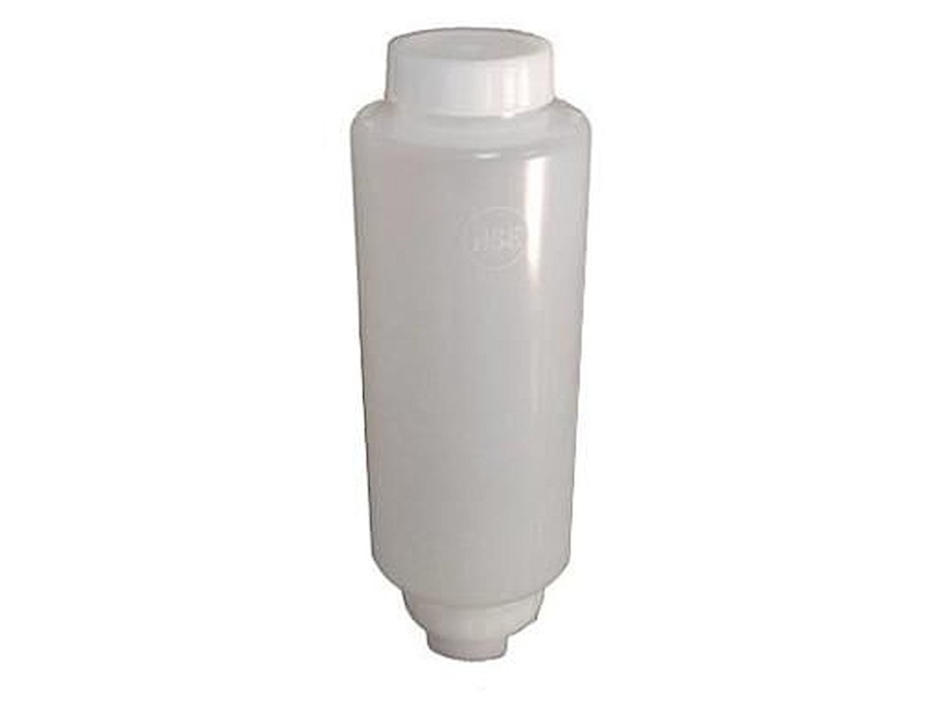 Plastflaske FIFO 710ml Ø7.6XH21cm PE Med Låg Hvid