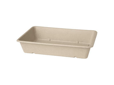 Skål rektangulær 1200 ml 230x155x46 mm Bagasse natur FF