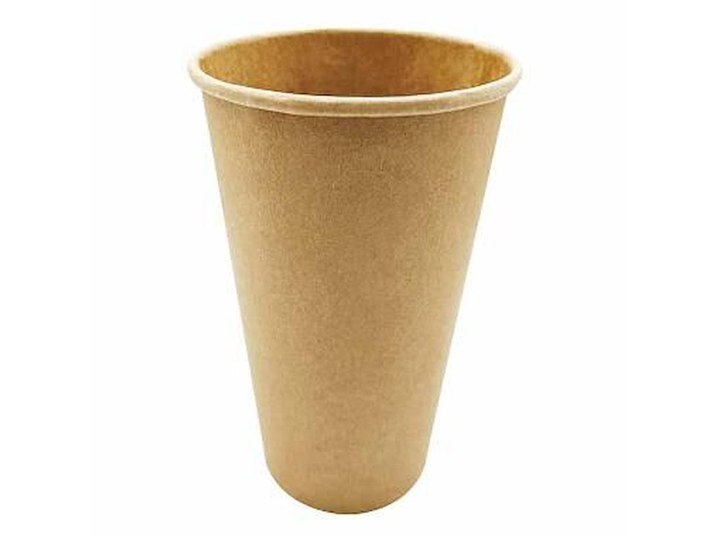 Kaffebæger Pap Ø90x137mm 40cl 16oz Single Wall Brun