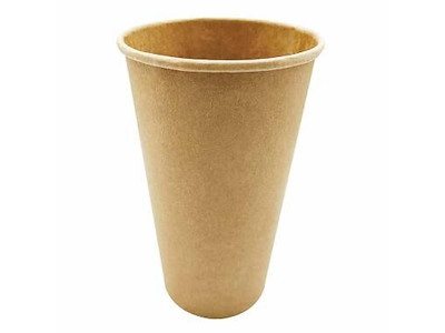 Kaffebæger Pap Ø90x137mm 40cl 16oz Single Wall Brun