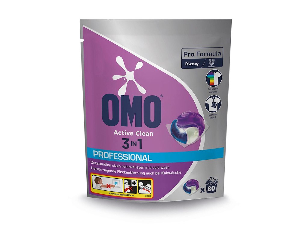 Tøjvask Kapsler Omo Pro Formula Active Clean 3in1 80stk m Parfume t farvet/hvidt