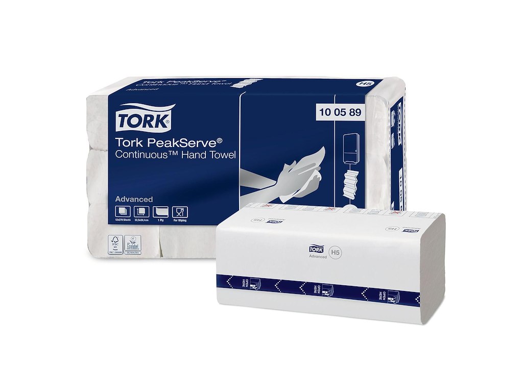 Håndklædeark Tork Advanced H5 Interfold 1-lag L22.5xB20.1xD8.4cm Nyfiber Hvid
