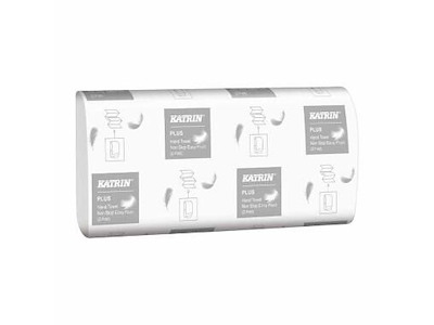 Håndklædeark Katrin Plus NonSto Z-Fold 2-lag L24xB20.6xD8.5cm Nyfiber Hvid Flush