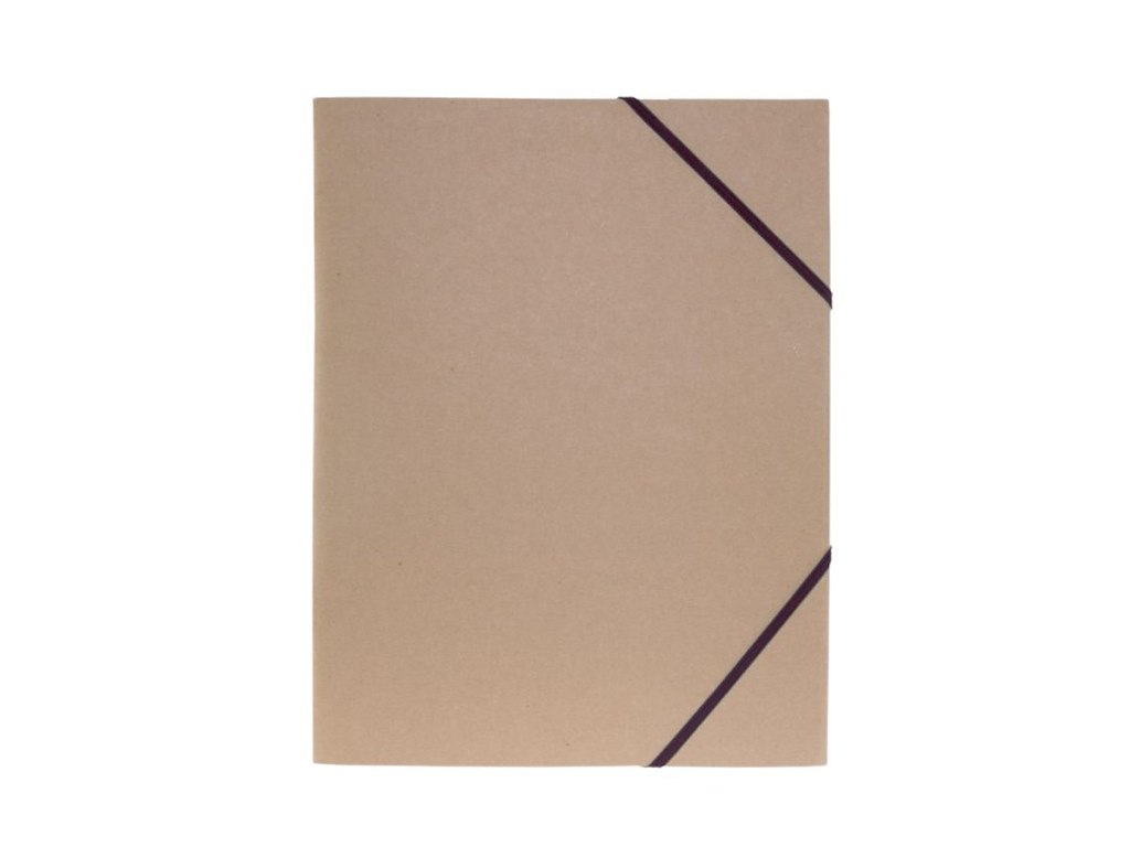 Elastikmappe i Pap Natur Sort