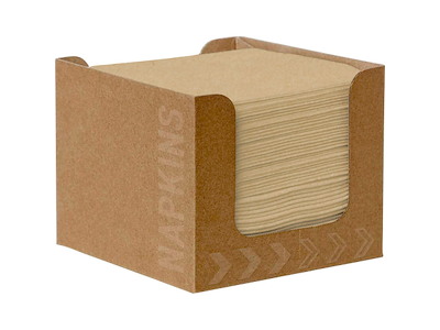Serviet Duni Bio Dunisoft Natural brown cocktailserviet 20x20cm i papdispenser