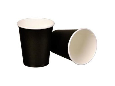 Kaffebæger Pap Ø80xH90mm 25cl 8oz Single Wall Sort