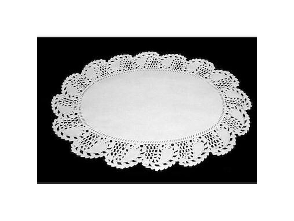 Kagepapir 27x36 cm oval udstanset hvid