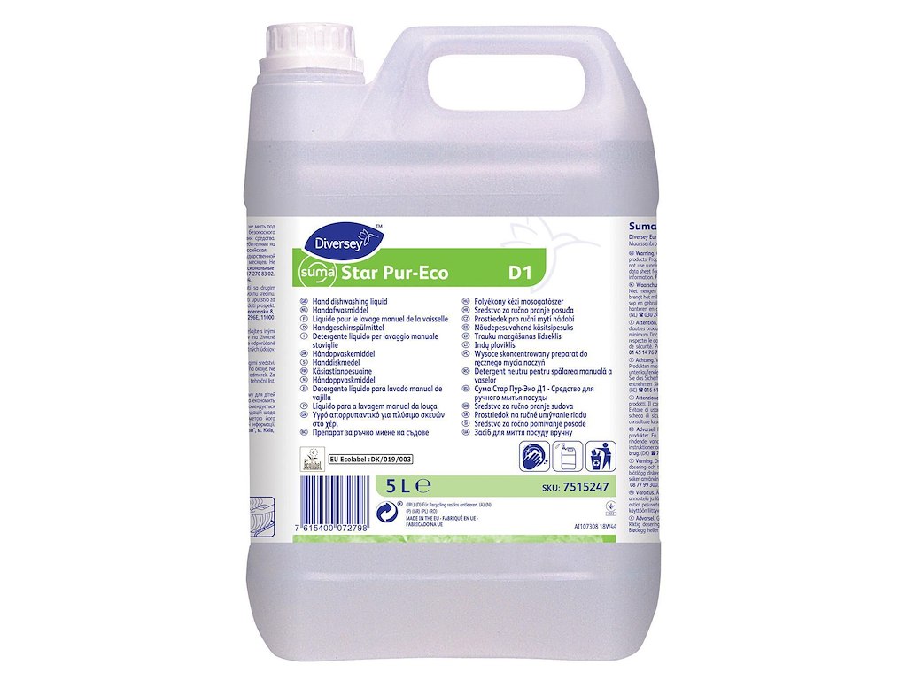 Håndopvask Suma Star Pur-Eco D1 Ecolabel uden Farve/Parfume 5 ltr