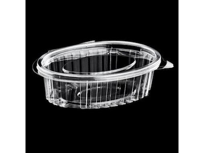 Plastbæger Catersource 150 ml 112x145x26 mm Oval Hængslet låg RPET Klar
