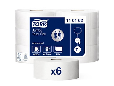 Toiletpapir Tork Advanced Jumbo T1 1-lag Ø26cm 500m