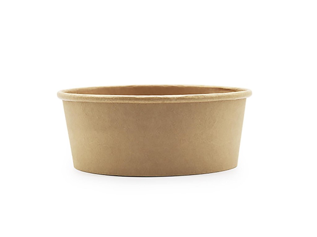 Salatbakke rund 1200 ml Ø 170 mm H70 mm brun kraft/pe