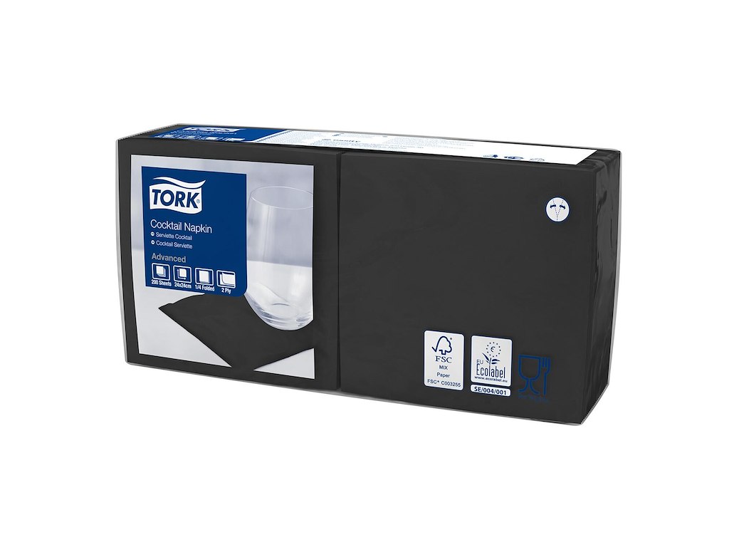 Serviet Tork Advanced 24x24cm 2-lag Sort