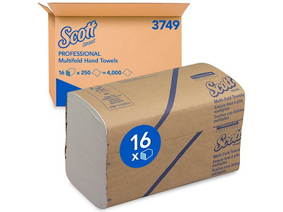 Håndklædeark Scott Interfold Z-Fold 1-lag L24xB20xD8cm Mix Hvid