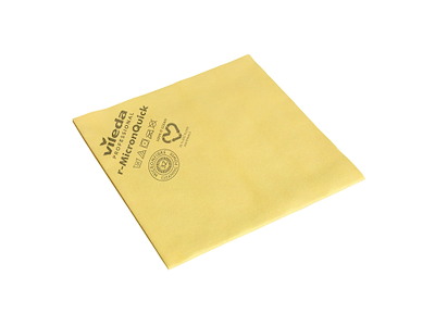 Microfiberklud r-MicronQuick 40x38cm Svanemærket gul 70% genbrugsplast