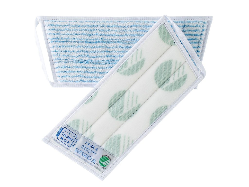 Moppe Velcro Mikro Cleany Mop Active Fibres 25cm Svanemærket Hvid/Blå Tør/Våd