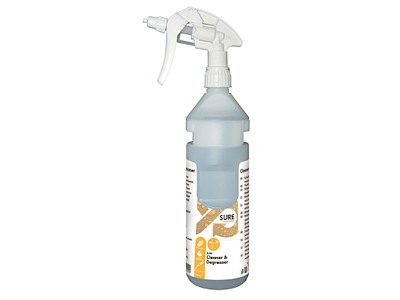Flaske Tom Skum 750ml med Hoved/Label Grå/Hvid til SURE Cleaner & Degreaser