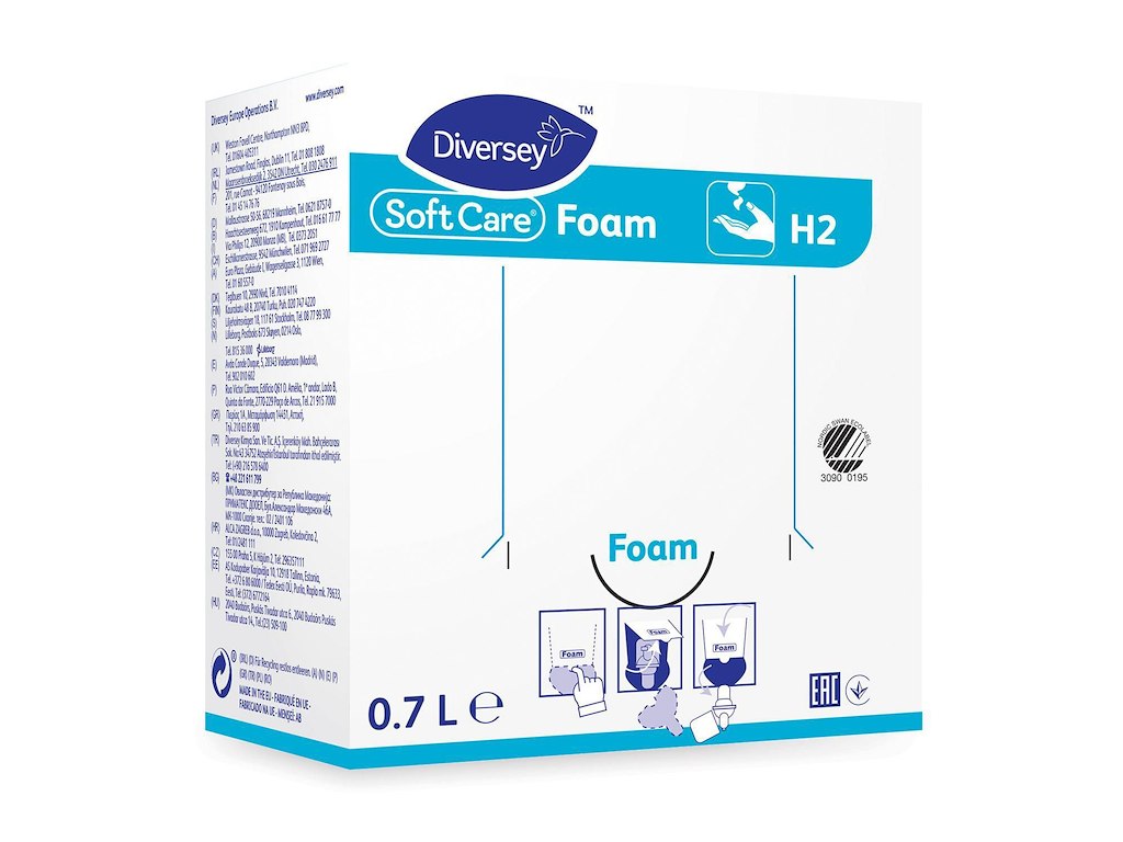 Skumsæbe Soft Care Foam H2 Svanemærket 700ml med parfume til Soft Care dispenser