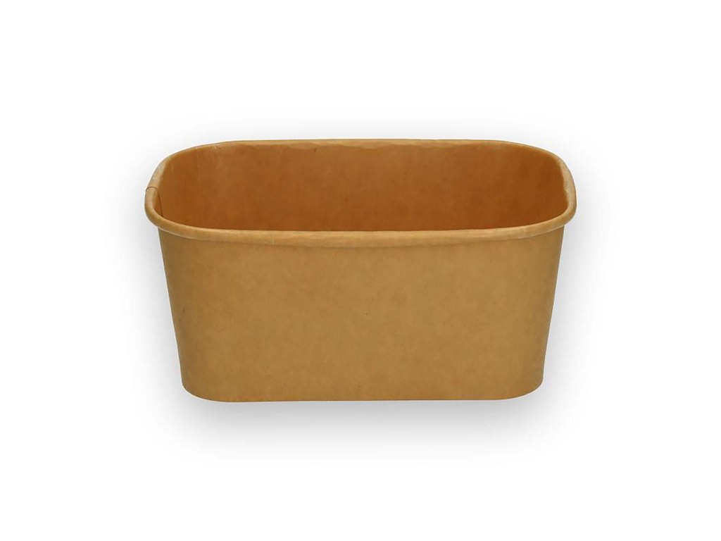 Bæger Verive rektangulær 1000ml L172xB120xH75mm  bionedbrydelig PAP/PLA brun